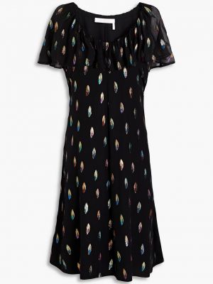 Платье из жаккарда и крепона металлизированного цвета. SEE BY CHLOÉ черный
