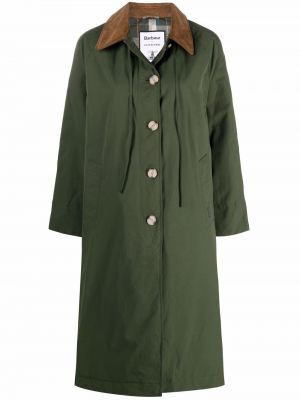 Пальто однобортное Barbour, зеленое