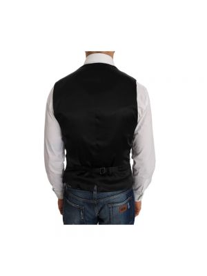 Chaleco de traje de algodón con trenzado Dolce & Gabbana negro