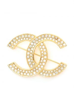 Spilla con cristalli Chanel Pre-owned oro