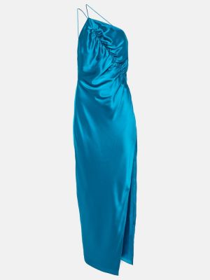 Svilena satenska midi haljina The Sei plava