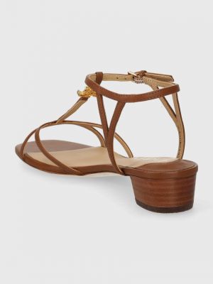 Kožené sandály Lauren Ralph Lauren hnědé