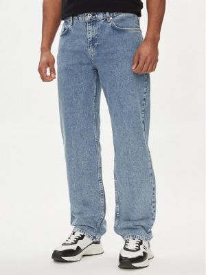 Ravne hlače Karl Lagerfeld Jeans modra