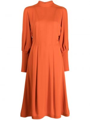 Svilena midi haljina Céline Pre-owned narančasta