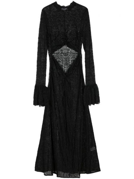 Mežģīņu maksi kleita Beaufille melns