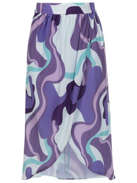 Hedvábné sukně s potiskem Adriana Degreas fialové