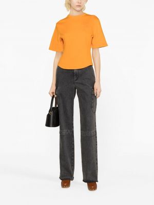 T-shirt en coton avec applique Etro orange