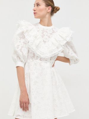 Белое хлопковое платье мини Custommade