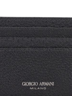 Iš natūralios odos piniginė Giorgio Armani juoda