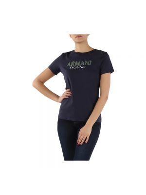 Camiseta de algodón Armani Exchange azul