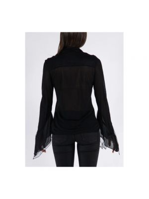 Blusa plisada Victoria Beckham negro