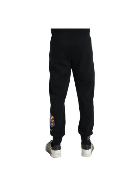 Pantalones de chándal de algodón Dolce & Gabbana negro