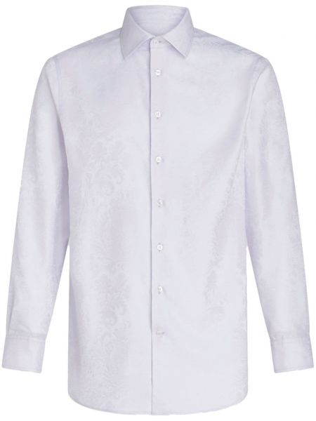 Žakárová bavlněná košile Etro bílá