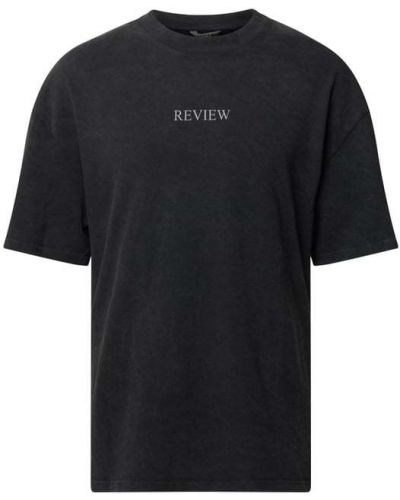 T-shirt z printem Review, сzarny