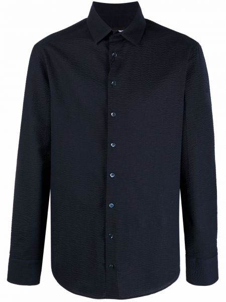 Košeľa na gombíky Giorgio Armani modrá