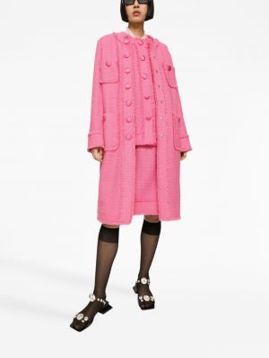 Tvídový kabát s knoflíky Dolce & Gabbana růžový