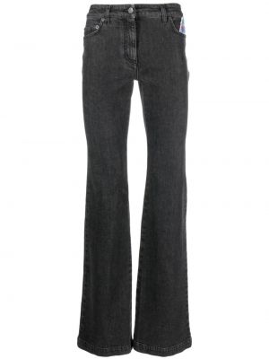Straight fit džíny s výšivkou Moschino černé
