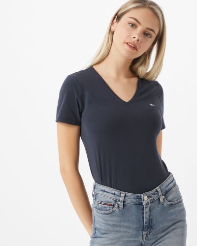 Skinny fit marškinėliai slim fit Tommy Jeans mėlyna