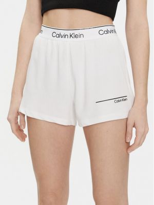 Pantaloni scurți cu croială lejeră Calvin Klein Swimwear alb