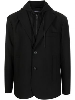 Sako s kapucí Emporio Armani černé