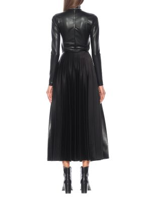 Kožená sukňa s vysokým pásom z ekologickej kože Peter Do čierna