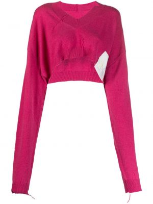 Плетен пуловер Ramael розово