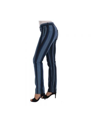 Jeansy skinny w paski Dolce And Gabbana niebieskie