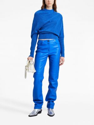 Kožené rovné kalhoty Proenza Schouler modré