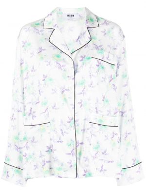 Блуза на цветя с принт Msgm бяло