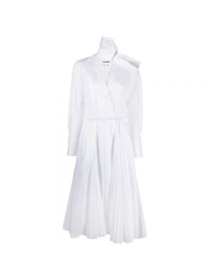 Biała sukienka midi Jil Sander
