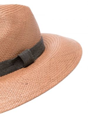 Pletený klobouk Brunello Cucinelli hnědý