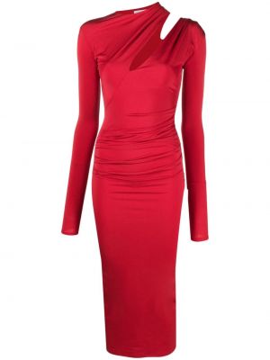 Сатенена вечерна рокля Amazuìn червено