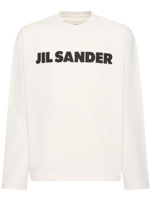 Bavlnené tričko s dlhými rukávmi Jil Sander