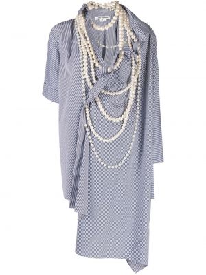 Koszula z perełkami bawełniana Junya Watanabe niebieska