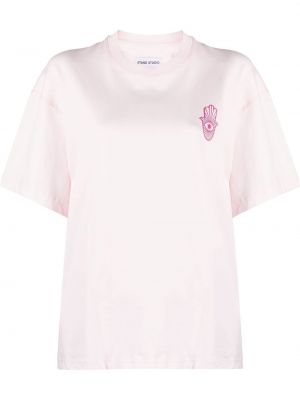 Тениска с принт Stand Studio розово