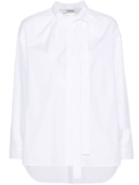 Koszula bawełniana plisowana S Max Mara biała
