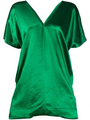 Blusa de raso oversized Plan C verde