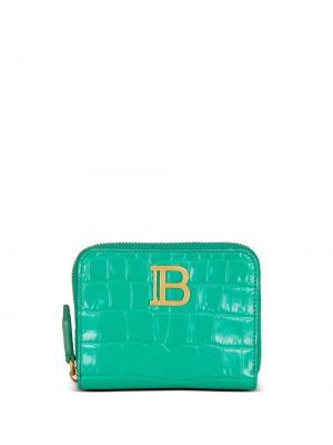 Peňaženka na zips Balmain zelená