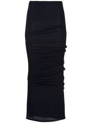 Midi φούστα από ζέρσεϋ ντραπέ Versace μαύρο