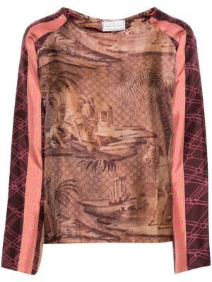Tricou de mătase cu imagine cu imprimeu abstract Pierre-louis Mascia