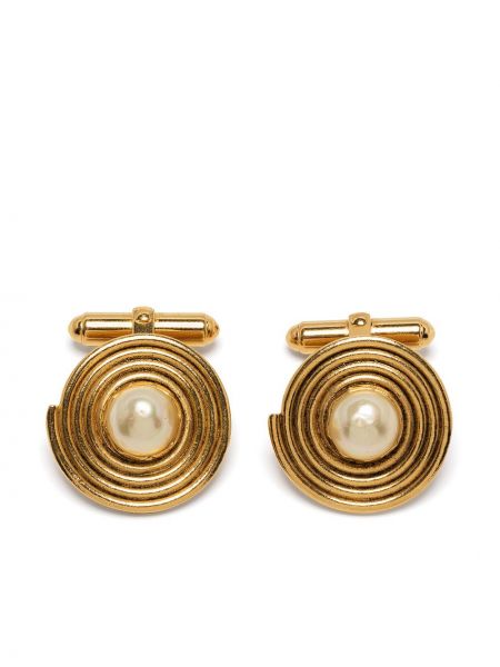 Gemelos con perlas Chanel Pre-owned dorado