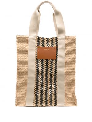 Pruhovaná nákupná taška Isabel Marant béžová