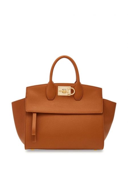 Læder mini taske Ferragamo brun