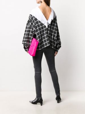 Camisa a cuadros oversized Unravel Project negro