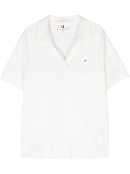 Poloshirt med broderier Tommy Hilfiger hvid