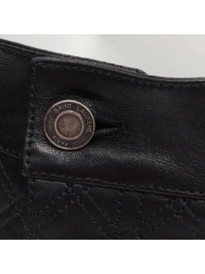 Szorty skórzane Saint Laurent Vintage czarne
