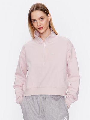 Oversized pulóver New Balance rózsaszín