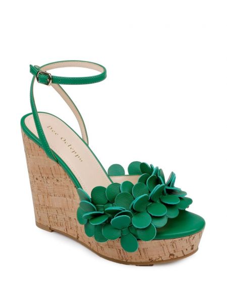 Kožené sandály na klínovém podpatku Dee Ocleppo zelené