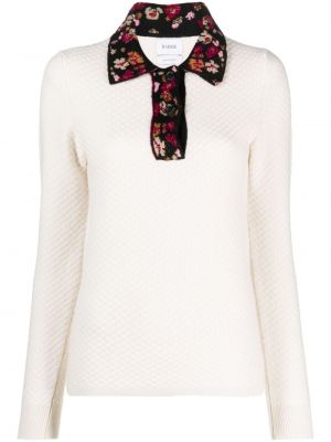 Φλοράλ πουλόβερ κασμίρ με σχέδιο Barrie λευκό