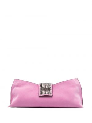 Велурени чанта тип „портмоне“ с кристали Manu Atelier розово